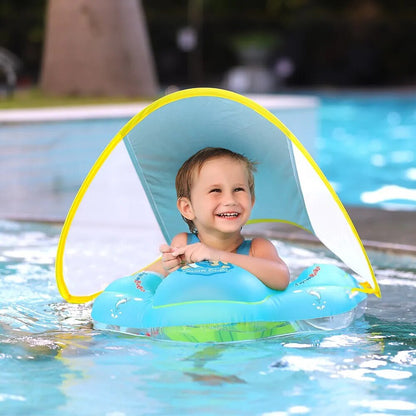 Inflatable Baby Swimming Float with Canopy: Summer Fun!